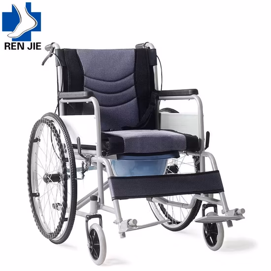 Disabled Elderly Manual Push Wheelchair Folding Convenient Electroplating Folding Wheelchair